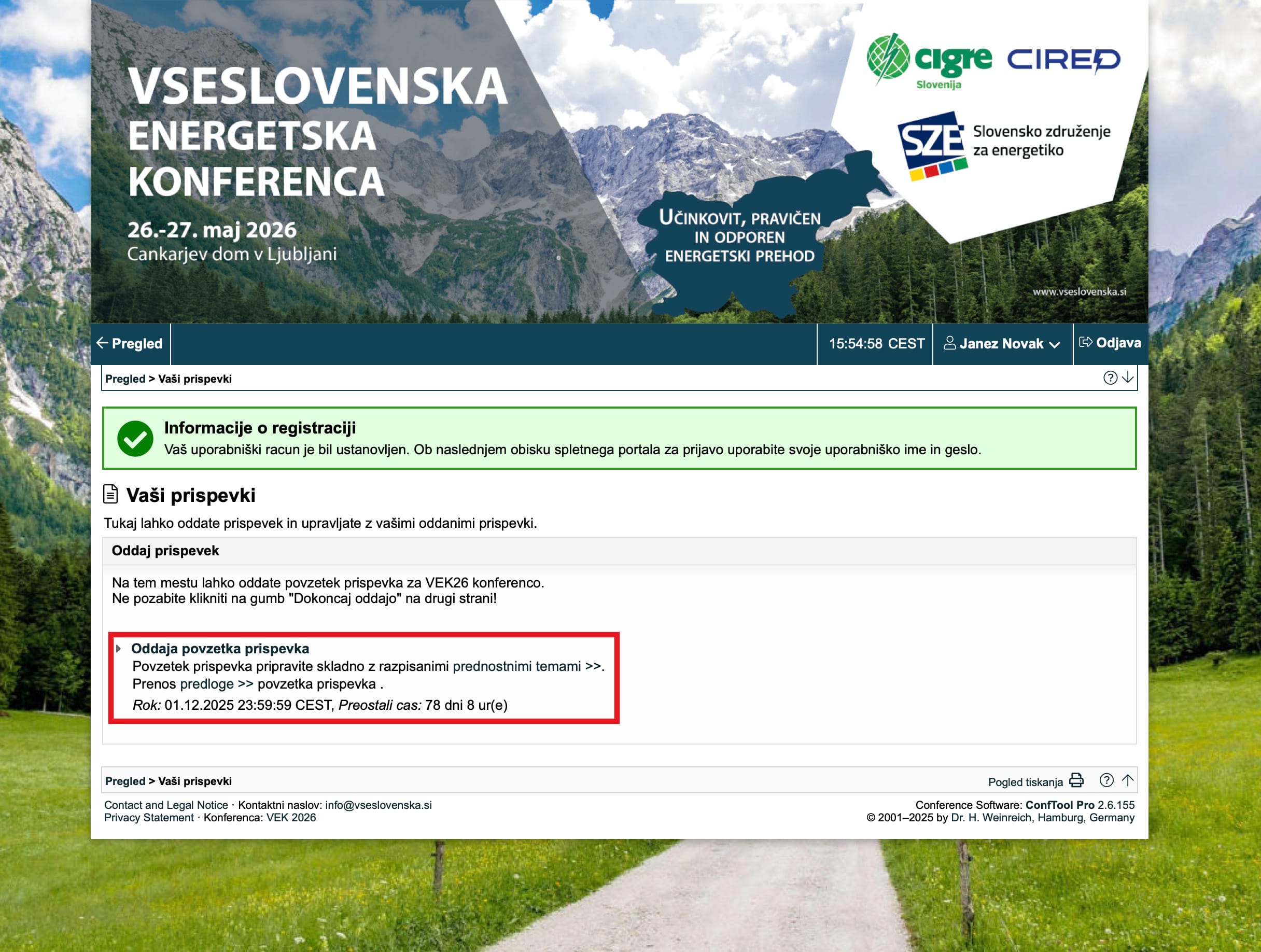 ConfTool – Potrditev registracije ConfTool - Potrditev registracije