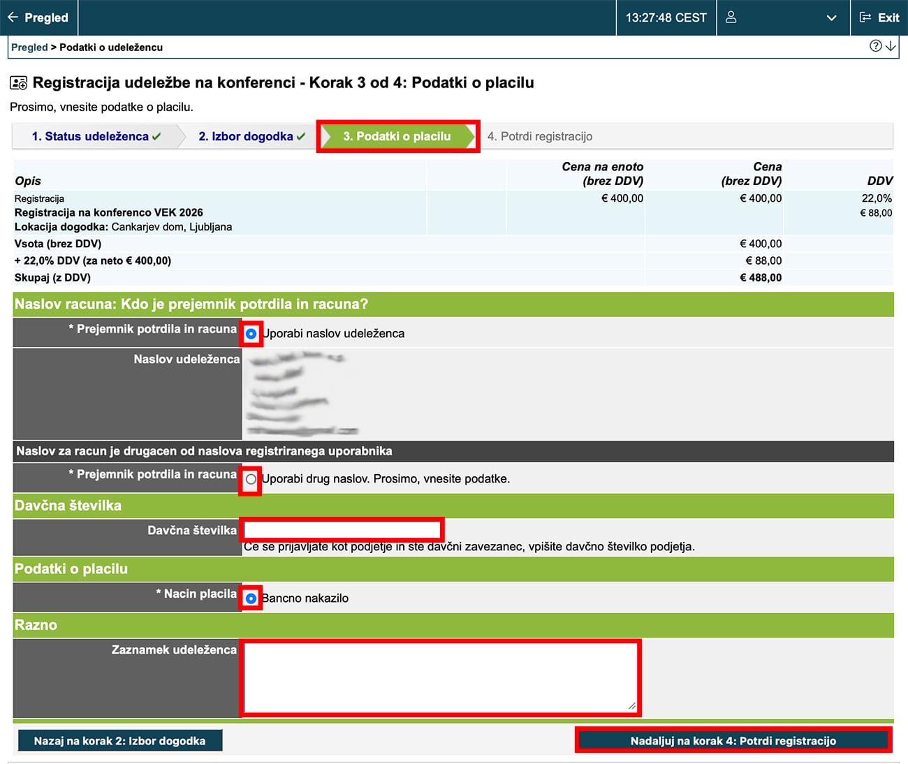 Conftool – Navodila za registracijo Conftool - Navodila za registracijo